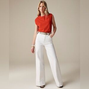 J Crew Wide Leg Denim Trouser in White Size 31 NWT